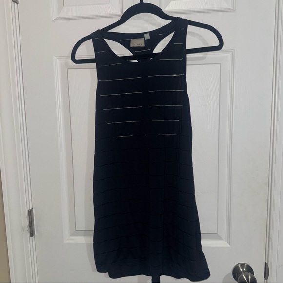 Athleta Black Striped Tank Top - Picture 1 of 3